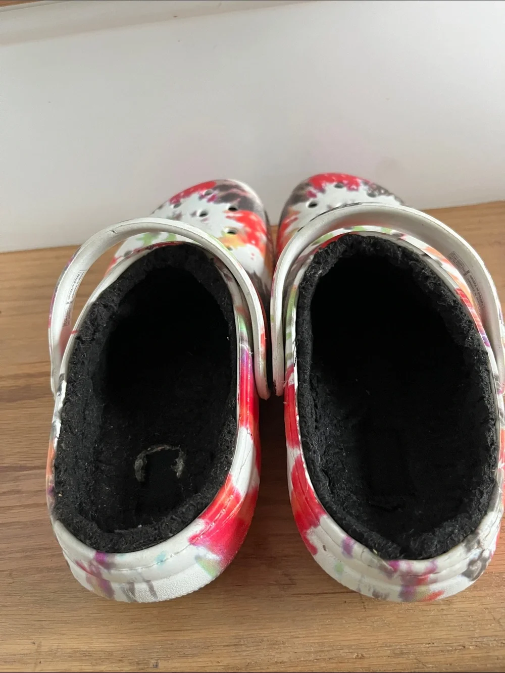CROCS Kids Multicolor Tie-Dye Clogs with Black Lining